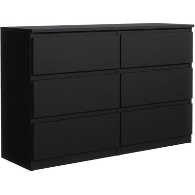 Commode 6 tiroirs - Meblocker - Noir 120 cm - Meuble de Rangement Spacieux - Salon Bureau chambre à couche & enfant Noir - Publicité Commode 6 tiroirs - Meblocker - Noir 120 cm - Meuble de Rangement Spacieux - Salon Bureau chambre à couche & enfant Noir - Publicité