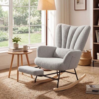SONGMICS Fauteuil Relax avec Coussin Amovible Fauteuil à Bascule Poches Latérales Salon Chambre Gris Gris - Publicité SONGMICS Fauteuil Relax avec Coussin Amovible Fauteuil à Bascule Poches Latérales Salon Chambre Gris Gris - Publicité