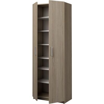 PEGANE Armoire placard - meuble de rangement coloris chêne cortez - Hauteur 180 x Longueur 60 x Profondeur 35.6 cm Marron - Publicité PEGANE Armoire placard - meuble de rangement coloris chêne cortez - Hauteur 180 x Longueur 60 x Profondeur 35.6 cm Marron - Publicité