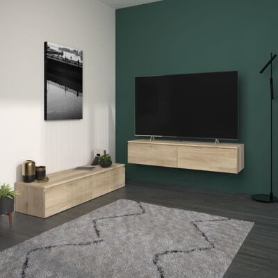 Meuble TV PARISOT Leviathan - Chene - Suspendu ou posé - 138,5x40x29cm - Publicité Meuble TV PARISOT Leviathan - Chene - Suspendu ou posé - 138,5x40x29cm - Publicité