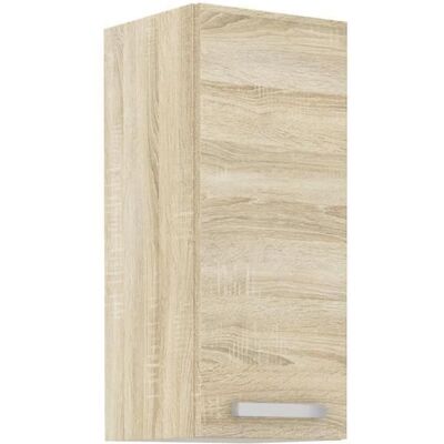 Meuble haut 1 porte battante - Décor chêne sonoma - L 30 x P 316 x H 72 cm - LASSEN Gris - Publicité Meuble haut 1 porte battante - Décor chêne sonoma - L 30 x P 316 x H 72 cm - LASSEN Gris - Publicité