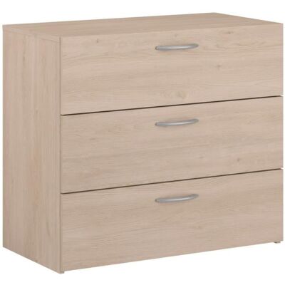 Commode EASY LIFE - 3 Tiroirs - Décor chêne - L 782 x P 408 x H 693cm - PARISOT Marron - Publicité Commode EASY LIFE - 3 Tiroirs - Décor chêne - L 782 x P 408 x H 693cm - PARISOT Marron - Publicité