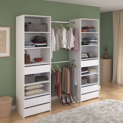 Parisot Dressing double - L1999 x P497 x H200 cm - Blanc - Made in France Blanc - Publicité Parisot Dressing double - L1999 x P497 x H200 cm - Blanc - Made in France Blanc - Publicité