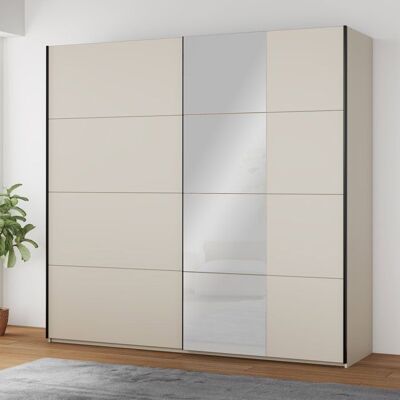 Armoire - 2 portes coulissantes - Cachemire + Miroir - L2201 x P612 x H2105 cm Beige - Publicité Armoire - 2 portes coulissantes - Cachemire + Miroir - L2201 x P612 x H2105 cm Beige - Publicité