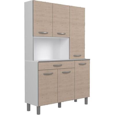 EKIPA OSLO Buffet de 120 cm - 1 Tiroir et 6 Portes - L 120 x P 40 x H 185 cm - Coloris Chêne Marron - Publicité EKIPA OSLO Buffet de 120 cm - 1 Tiroir et 6 Portes - L 120 x P 40 x H 185 cm - Coloris Chêne Marron - Publicité