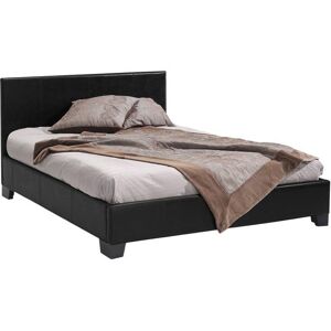 ROMA - Lit double en simili cuir noir 140x200 cm Noir - Publicité ROMA - Lit double en simili cuir noir 140x200 cm Noir - Publicité