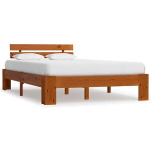VIDAXL Lit double bois - Cadre de lit - 2 personnes Classique - sans matelas marron miel 140x200cm pin massif @SARA42235 Marron - Publicité VIDAXL Lit double bois - Cadre de lit - 2 personnes Classique - sans matelas marron miel 140x200cm pin massif @SARA42235 Marron - Publicité