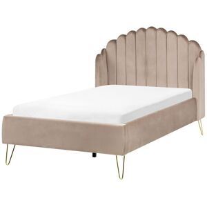 BELIANI Lit avec sommier Velours AMBILLOU 120 x 200 cm Taupe Marron - Publicité BELIANI Lit avec sommier Velours AMBILLOU 120 x 200 cm Taupe Marron - Publicité