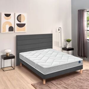 Ensemble sommier et matelas 140x190 cm mousse ferme Bultex Regular Blanc - Publicité Ensemble sommier et matelas 140x190 cm mousse ferme Bultex Regular Blanc - Publicité