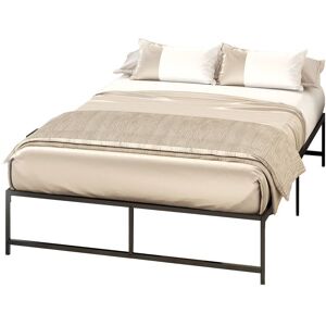 Cadre de lit - HOMCOM - 140 x 190 cm - 2 personnes en acier - hauteur 31 cm - avec rangement sommier à lattes - noir Noir - Publicité Cadre de lit - HOMCOM - 140 x 190 cm - 2 personnes en acier - hauteur 31 cm - avec rangement sommier à lattes - noir Noir - Publicité