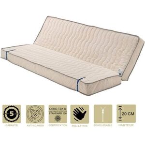 LITERIE JULIEN Literie -Matelas Très Ferme Pour Clic Clac 140x200 x 20 cm - Dim Assise 70 cm - 5 zones de Confort - Déhoussable Housse Lavable - Publicité LITERIE JULIEN Literie -Matelas Très Ferme Pour Clic Clac 140x200 x 20 cm - Dim Assise 70 cm - 5 zones de Confort - Déhoussable Housse Lavable - Publicité