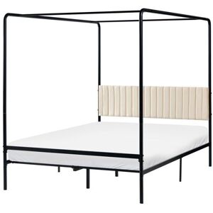 BELIANI Lit à baldaquin Métal MIRABEAU 140 x 200 cm Noir Noir - Publicité BELIANI Lit à baldaquin Métal MIRABEAU 140 x 200 cm Noir Noir - Publicité