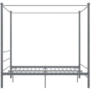 VIDAXL Bon plan Lit Double en Métal pour adolescent/Adulte Cadre de lit à baldaquin - Non matelas - gris métal 160x200cm Thome7505514 Gris - Publicité VIDAXL Bon plan Lit Double en Métal pour adolescent/Adulte Cadre de lit à baldaquin - Non matelas - gris métal 160x200cm Thome7505514 Gris - Publicité