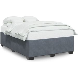VIDAXL Lit Double Contemporain Cadre de lit sans matelas gris foncé 140x190 cm velours - 2 places SP3513BED93636032 Gris - Publicité VIDAXL Lit Double Contemporain Cadre de lit sans matelas gris foncé 140x190 cm velours - 2 places SP3513BED93636032 Gris - Publicité