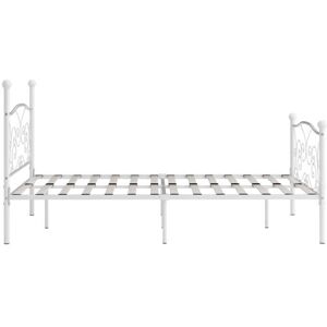 VIDAXL Magnifique Structure de lit double - Sommiers à lattes - pour Adulte - sans matelas avec sommier à lattes métal 160x200cm5509 Blanc - Publicité VIDAXL Magnifique Structure de lit double - Sommiers à lattes - pour Adulte - sans matelas avec sommier à lattes métal 160x200cm5509 Blanc - Publicité