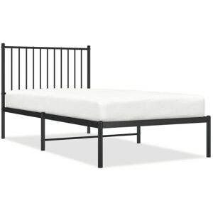 VIDAXL Lit simple Contemporain Cadre de lit métal sans matelas avec tête de lit noir 90x190 cm - 1 Place SP746BED75427304 Noir - Publicité VIDAXL Lit simple Contemporain Cadre de lit métal sans matelas avec tête de lit noir 90x190 cm - 1 Place SP746BED75427304 Noir - Publicité