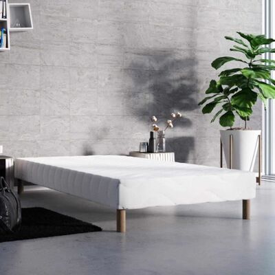 MAISON & MARQUES SOMMIER TAPISSIER 90 X 190 CM + 4 PIEDS offerts Blanc - Publicité MAISON & MARQUES SOMMIER TAPISSIER 90 X 190 CM + 4 PIEDS offerts Blanc - Publicité