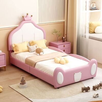 SEYAKANY Lit capitonné pour enfant 90×200 cm lit princesse avec sommier à lattes et tête de lit adapté aux adolescents rose Rose - Publicité SEYAKANY Lit capitonné pour enfant 90×200 cm lit princesse avec sommier à lattes et tête de lit adapté aux adolescents rose Rose - Publicité
