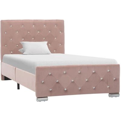 vidaXL Cadre de lit velours rose 90x200 cm - Cadre de lit - Publicité vidaXL Cadre de lit velours rose 90x200 cm - Cadre de lit - Publicité