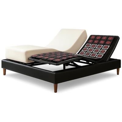 SAMPUR Pack Lit Électrique Matelas 90x190 - Noir - Sommier relaxation+Contour lit Simili cuir+Matelas Noir - Publicité SAMPUR Pack Lit Électrique Matelas 90x190 - Noir - Sommier relaxation+Contour lit Simili cuir+Matelas Noir - Publicité