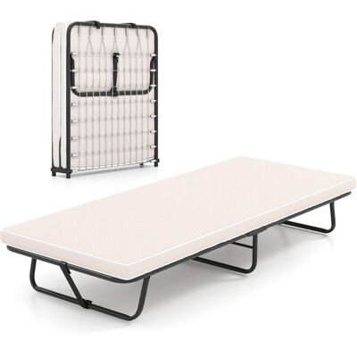 GIANTEX Lit d’Appoint Pliable 80X190cm- Matelas en Mousse à Mémoire- Cadre en Métal- Charge 170KG- Lit 1 Place- Beige Beige - Publicité GIANTEX Lit d’Appoint Pliable 80X190cm- Matelas en Mousse à Mémoire- Cadre en Métal- Charge 170KG- Lit 1 Place- Beige Beige - Publicité
