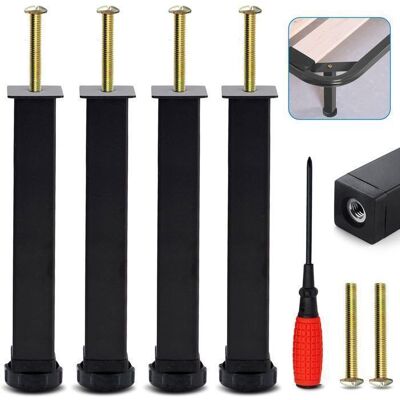 ROBUSTRIA 4Pcs Pied de Lit à Visser Metal Hauteur 30 cm Pieds pour Sommier à Lattes Universel sans Perçage Liaison Support de Lit (30cm) Noir - Publicité ROBUSTRIA 4Pcs Pied de Lit à Visser Metal Hauteur 30 cm Pieds pour Sommier à Lattes Universel sans Perçage Liaison Support de Lit (30cm) Noir - Publicité