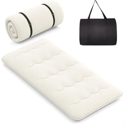 COSTWAY Matelas Futon Japonais 90x200CM - Surmatelas Amovible Matelas de Sol Pliable - Maison Camping-car Dortoir - Beige - Publicité COSTWAY Matelas Futon Japonais 90x200CM - Surmatelas Amovible Matelas de Sol Pliable - Maison Camping-car Dortoir - Beige - Publicité