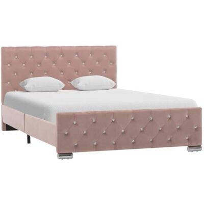Cadre de lit en velours rose vidaXL - Lit élégant en plusieurs tailles - Publicité Cadre de lit en velours rose vidaXL - Lit élégant en plusieurs tailles - Publicité