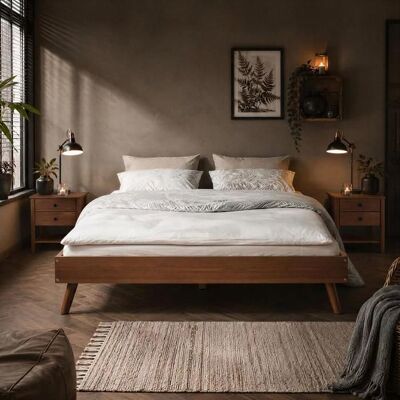 Idimex Lit futon KARRI double pour adulte 140 x 200 cm 2 places en bois massif coloris châtaignier Marron - Publicité Idimex Lit futon KARRI double pour adulte 140 x 200 cm 2 places en bois massif coloris châtaignier Marron - Publicité