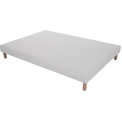 Sommier Tapissier - 140x190 - 12 lattes en pin massif - Blanc - Pieds offerts - ELITE Blanc - Publicité Sommier Tapissier - 140x190 - 12 lattes en pin massif - Blanc - Pieds offerts - ELITE Blanc - Publicité