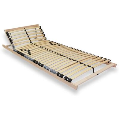 Sommier à lattes 90 x 200 cm - MISTER SANDMAN - 1 place - Lattes ergonomiques flexibles - Tete ajustable réglage de fermeté Beige - Publicité Sommier à lattes 90 x 200 cm - MISTER SANDMAN - 1 place - Lattes ergonomiques flexibles - Tete ajustable réglage de fermeté Beige - Publicité