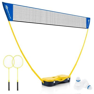 Costway - Portable 2-Racket Set - Jaune - Badminton Set - Publicité Costway - Portable 2-Racket Set - Jaune - Badminton Set - Publicité