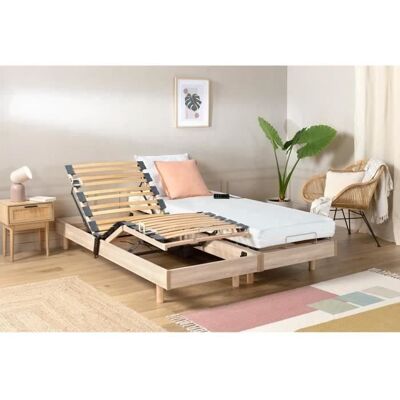 WEBED Ensemble relaxation matelas + sommiers électriques 2x80x200cm - Mousse - Ferme - TALCA Fabrication française Beige - Publicité WEBED Ensemble relaxation matelas + sommiers électriques 2x80x200cm - Mousse - Ferme - TALCA Fabrication française Beige - Publicité