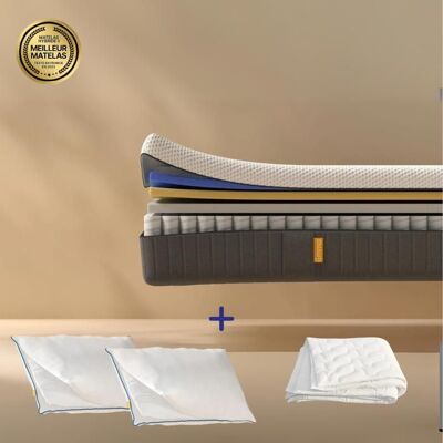 EMMA Pack Matelas Emma Original 140x190 + 2 Oreillers Emma Original Confort + Couette Printemps & Automne Emma - Publicité EMMA Pack Matelas Emma Original 140x190 + 2 Oreillers Emma Original Confort + Couette Printemps & Automne Emma - Publicité