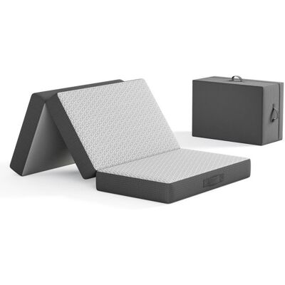 Vesgantti Matelas Pliable 90x190x10cm avec Sac de Transport Mousse à Mémoire de Forme Gel pour Camping Voyage Voiture Invités Gris - Publicité Vesgantti Matelas Pliable 90x190x10cm avec Sac de Transport Mousse à Mémoire de Forme Gel pour Camping Voyage Voiture Invités Gris - Publicité