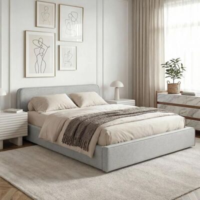 Lit Idimex BELARTI 140x190cm - Style Moderne, Sommier, Gris - Publicité Lit Idimex BELARTI 140x190cm - Style Moderne, Sommier, Gris - Publicité