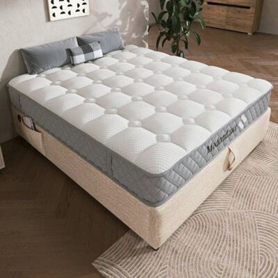 LANGTU Matelas orthopédique en mousse à froid 160x200 cm matelas avec noyau à ressorts ensachés 7 zones niveau de fermeté H3 (mi-ferme) - Publicité LANGTU Matelas orthopédique en mousse à froid 160x200 cm matelas avec noyau à ressorts ensachés 7 zones niveau de fermeté H3 (mi-ferme) - Publicité