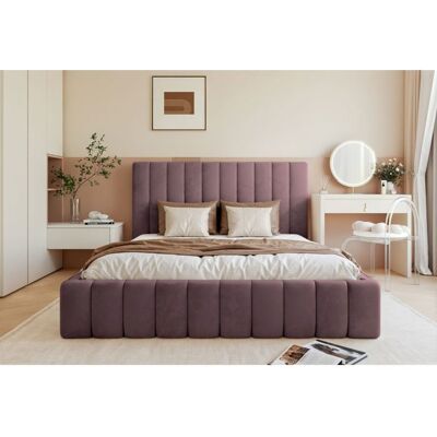 SELSEY Lit coffre - FIARRO - 140x200 cm - en tissu velours violet Violet - Publicité SELSEY Lit coffre - FIARRO - 140x200 cm - en tissu velours violet Violet - Publicité