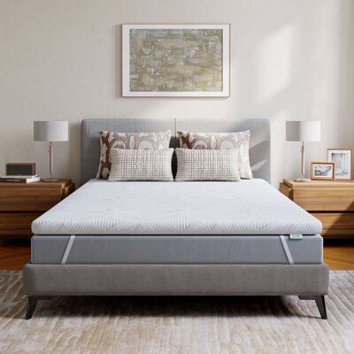 Novilla Surmatelas - Mousse à mémoire de forme gel - Antidérapant avec housse lavable - 120 x 190 cm - Épaisseur 7 cm - Publicité Novilla Surmatelas - Mousse à mémoire de forme gel - Antidérapant avec housse lavable - 120 x 190 cm - Épaisseur 7 cm - Publicité