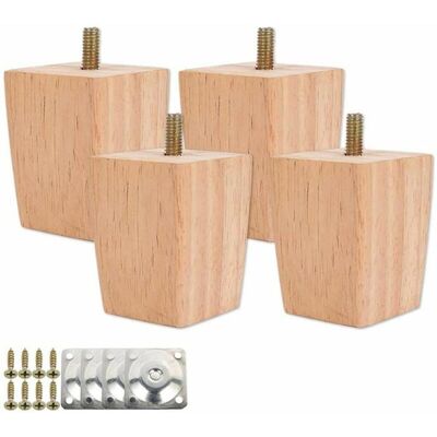 Pieds de Lit - YYV - Set de 4 - Bois Massif - Hauteur 5 cm - Couleurs Multiples Beige - Publicité Pieds de Lit - YYV - Set de 4 - Bois Massif - Hauteur 5 cm - Couleurs Multiples Beige - Publicité