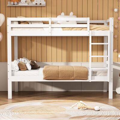 Blueline Structure de lit Nouveau Premium sense lits superposés pour enfants lit bébé avec échelle dangle à trois niveaux et protection Blanc - Publicité Blueline Structure de lit Nouveau Premium sense lits superposés pour enfants lit bébé avec échelle dangle à trois niveaux et protection Blanc - Publicité