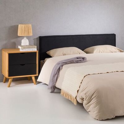 Idimex Tête de lit KLAO 160 rembourrée En tissu polyester pour lit 160 cm Sur pieds en plastique Noir Noir - Publicité Idimex Tête de lit KLAO 160 rembourrée En tissu polyester pour lit 160 cm Sur pieds en plastique Noir Noir - Publicité