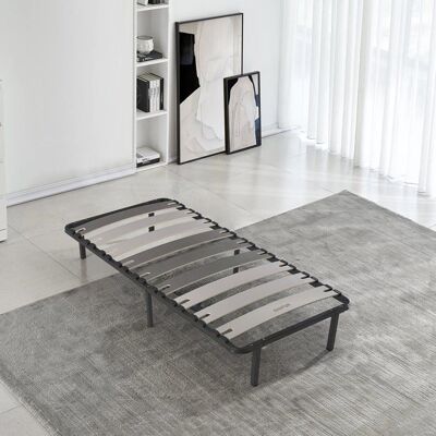 Sommier Robuflex 90x190 Sampur Résistant et Confortable - Lattes Larges Réglables - Pieds Inclus - Structure Robuste Acier Epoxy Noir - Publicité Sommier Robuflex 90x190 Sampur Résistant et Confortable - Lattes Larges Réglables - Pieds Inclus - Structure Robuste Acier Epoxy Noir - Publicité