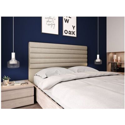 LOUNGITUDE Tête de lit en tissu LUCA - Beige Largeur - 160 cm Beige - Publicité LOUNGITUDE Tête de lit en tissu LUCA - Beige Largeur - 160 cm Beige - Publicité