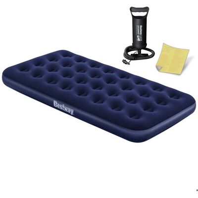 Matelas gonflable avec pompe - BESTWAY - 188x99x22 cm - Technologie coil-beam - Velours doux - Pompe à piston incluse - Publicité Matelas gonflable avec pompe - BESTWAY - 188x99x22 cm - Technologie coil-beam - Velours doux - Pompe à piston incluse - Publicité
