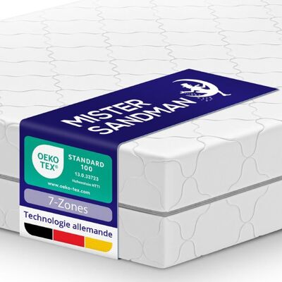 MISTER SANDMAN Matelas ressorts et mousse 90x200 cm 7 zones de confort ergonomique soutien ferme 2 faces de couchage épaisseur 21 cm - Publicité MISTER SANDMAN Matelas ressorts et mousse 90x200 cm 7 zones de confort ergonomique soutien ferme 2 faces de couchage épaisseur 21 cm - Publicité