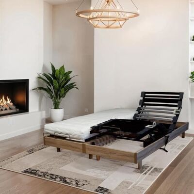 WEBED Ensemble relaxation Matelas + sommier 2x80x200cm MERIDA - Chêne clair - 14cm - Ferme Beige - Publicité WEBED Ensemble relaxation Matelas + sommier 2x80x200cm MERIDA - Chêne clair - 14cm - Ferme Beige - Publicité