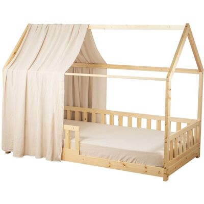 Sevira Kids Ciel de lit cabane en gaze de coton - Beige 130x360 cm Made in France Beige - Publicité Sevira Kids Ciel de lit cabane en gaze de coton - Beige 130x360 cm Made in France Beige - Publicité