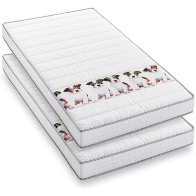 BLUE MOON Puppy Love - Lot de 2 matelas mousse 90x190. Soutien Mi-ferme. Épaisseur 10cm – Fabriqué en Belgique - Publicité BLUE MOON Puppy Love - Lot de 2 matelas mousse 90x190. Soutien Mi-ferme. Épaisseur 10cm – Fabriqué en Belgique - Publicité
