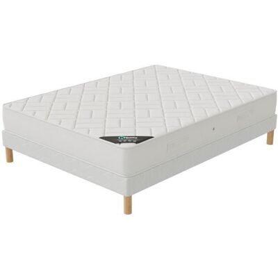 Ensemble sommier + matelas - ELITE MATTRESS COMPANY - Le Rêve - 140x190 - Matelas mousse 20 cm - Sommier lattes sapin Blanc - Publicité Ensemble sommier + matelas - ELITE MATTRESS COMPANY - Le Rêve - 140x190 - Matelas mousse 20 cm - Sommier lattes sapin Blanc - Publicité